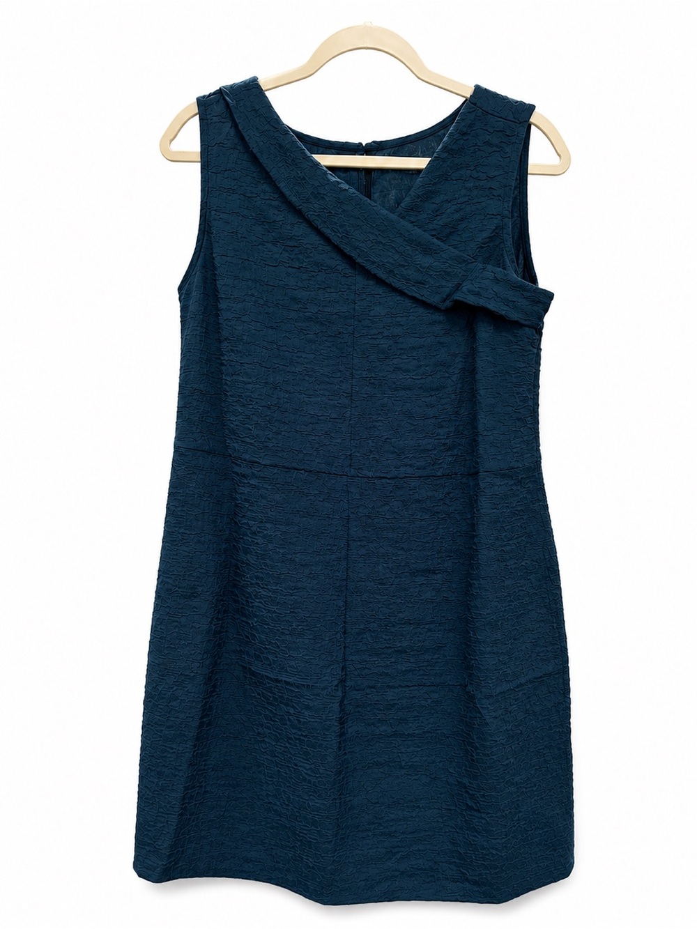 CUPSHE Foldover V Neck Sleeveless A-Line Mini Dress Navy Blue